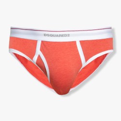 DSQUARED MEN'S BRIEF RED WITH LOGO COTTON STRETCH