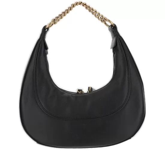 PINKO BRIOCHE ZIP-UP MINI SHOULDER BAG – GEANTĂ DE UMĂR DIN PIELE NEAGRĂ