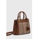 GUESS KATEY BROWN BAG – GEANTĂ MEDIE MARO CU LOGO ȘI DETALII AURII