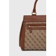 GUESS KATEY BROWN BAG – GEANTĂ MEDIE MARO CU LOGO ȘI DETALII AURII