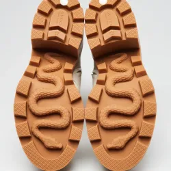 GUCCI KENSINGTON ANKLE BOOTS DIN PIELE OFF WHITE ȘI GG SUPREME CANVAS