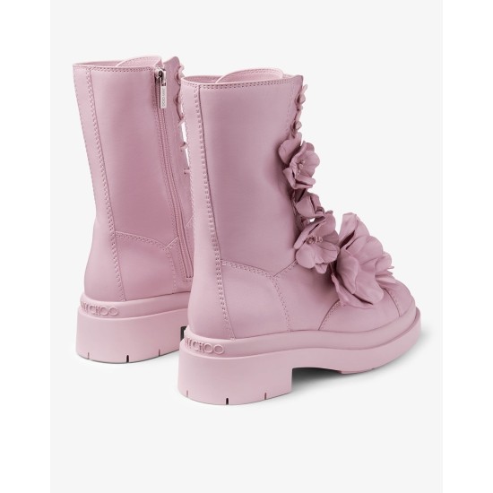 JIMMY CHOO NARI FLOWERS – GHETE ROZ PUDRAT PIELE NATURALĂ CU DETALII FLORALE