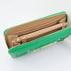 PORTOFEL DAMĂ LOVE MOSCHINO VERDE MATLASAT CU FERMOAR – GREEN QUILTED ZIP WALLET