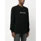 PALM ANGELS LOGO-EMBROIDERED JUMPER BLACK-PULOVER NEGRU CU LOGO BRODAT