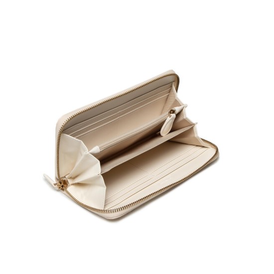PORTOFEL PINKO RYDER ZIP AROUND L V QUIL PIELE NATURALĂ - BEIGE