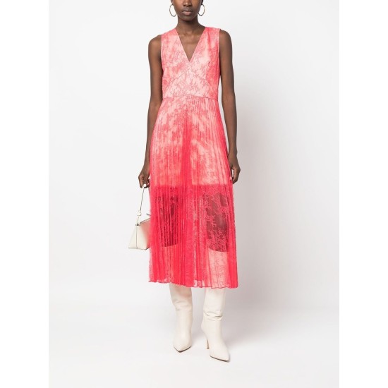 ROCHIE TWINSET AZALEA/CORAI DIN DANTELĂ PLISATĂ 