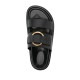 MONCLER BELL LEATHER SLIDES – SANDALE NEGRE DIN PIELE CU DETALIU METALIC MONCLER BELL LEATHER SLIDES – SANDALE NEGRE DIN PIELE CU DETALIU METALIC