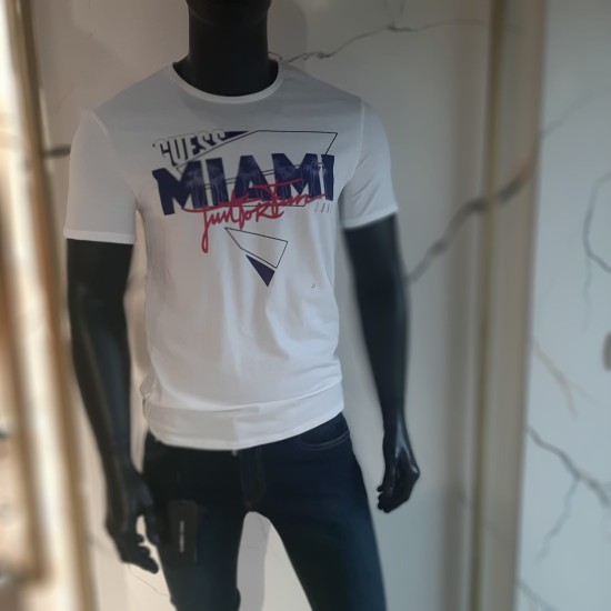 T-SHIRT GUESS MEN CN SS SLIPT SUPER SLIM FIT ALB
