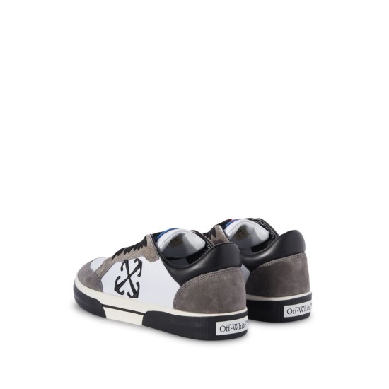 OFF-WHITE VULCANIZED LOW – SNEAKERS PIELE BĂRBAȚI WHITE/BLACK/GRAY CU DETALIU ROȘU