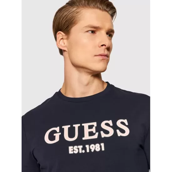 GUESS- TRICOU BLEUMARIN LOGO EST. 1981 REGULAR FIT