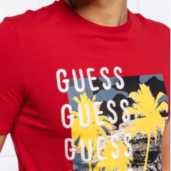 GUESS – TRICOU ROȘU CAMUSPACE CU IMPRIMEU GRAFIC