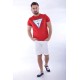 GUESS – TRICOU CLUB ROȘU CU LOGO TRIUNGHI ICONIC