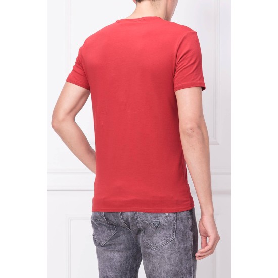 GUESS – TRICOU ROȘU G-STAMP CU LOGO IMPRIMAT