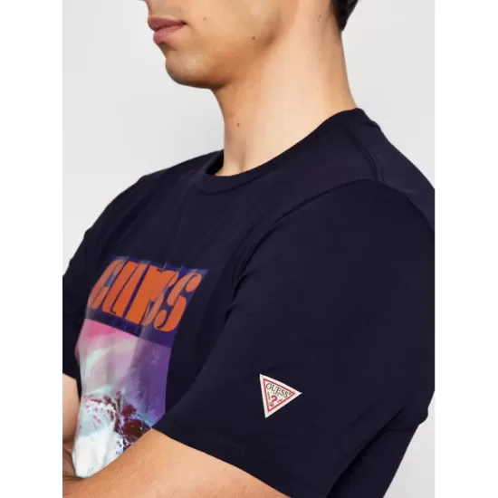 GUESS NAVY BLUE T-SHIRT SLIM FIT