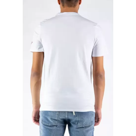 GUESS- TRICOU ALB CU LOGO ROȘU SLIM FIT 