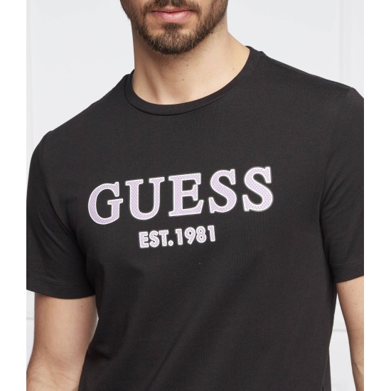 GUESS- TRICOU NEGRU LOGO EST. 1981 SLIM FIT