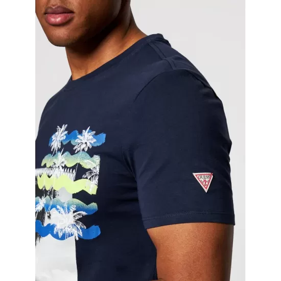 GUESS – TRICOU SLIM FIT BLEUMARIN PENTRU BĂRBAȚI