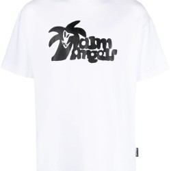 PALM ANGELS HUNTER T-SHIRT WHITE-BLACK – TRICOU BUMBAC ALB CU LOGO