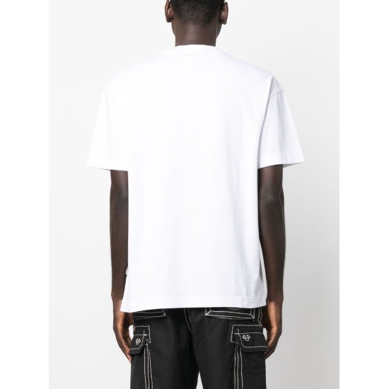 PALM ANGELS HUNTER T-SHIRT WHITE-BLACK – TRICOU BUMBAC ALB CU LOGO