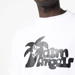 PALM ANGELS HUNTER T-SHIRT WHITE-BLACK – TRICOU BUMBAC ALB CU LOGO