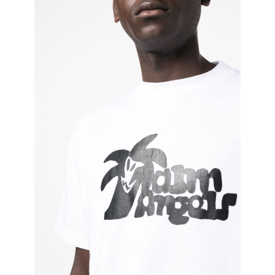 PALM ANGELS HUNTER T-SHIRT WHITE-BLACK – TRICOU BUMBAC ALB CU LOGO