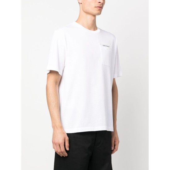 PALM ANGELS TRICOU ALB CU BANDĂ LOGO