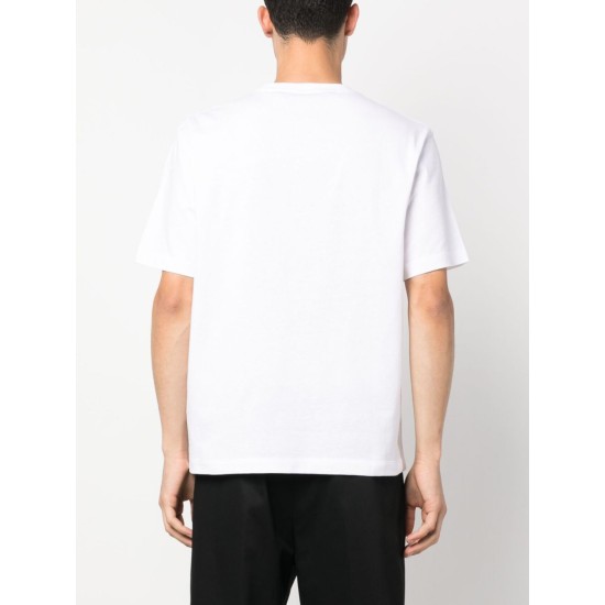 PALM ANGELS TRICOU ALB CU BANDĂ LOGO