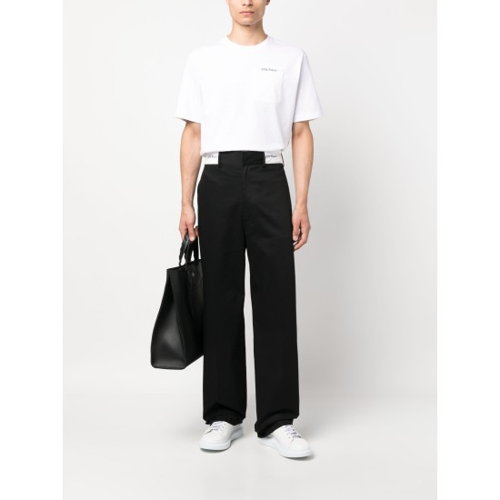 PALM ANGELS TRICOU ALB CU BANDĂ LOGO