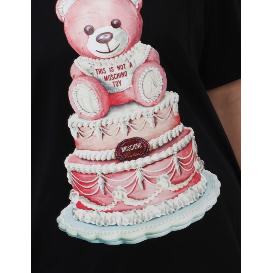 T-SHIRT MOSCHINO "CAKE TEDDY BEAR" BLACK