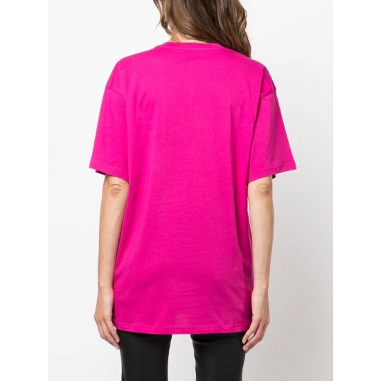 T-SHIRT MOSCHINO "SMILEY LOGO-PRINT" PINK