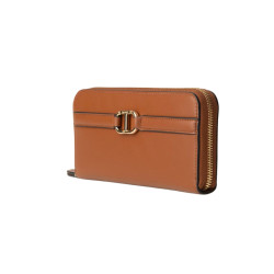 TWINSET PORTOFEL DAMĂ CAMEL CU LOGO AURIU