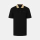 VERSACE POLO COTTON PIQUET 30/1 + HERITAGE PRINT COLLAR / BLACK