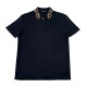 VERSACE POLO COTTON PIQUET FABRIC + HOTFIX EBROIDERED COLAR BLACK/GOLD