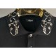 VERSACE TRICOU POLO ELEGANT - GULER BRODAT NEGRU/ARGINTIU