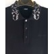 VERSACE TRICOU POLO ELEGANT - GULER BRODAT NEGRU/ARGINTIU