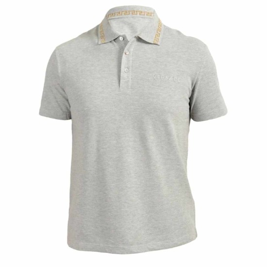 VERSACE POLO PIQUET COTTON 30/1 GREY