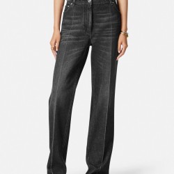 VERSACE WOMEN'S STONE WASH BOYFRIEND JEANS