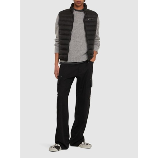 PALM ANGELS BLACK VEST CLASSIC LOGO – VESTĂ NEAGRĂ BĂRBAȚI CU LOGO