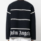 PALM ANGELS SWEATER IN WOOL BLEND – PULOVER NAVY CU MONOGRAMĂ BRODATĂ