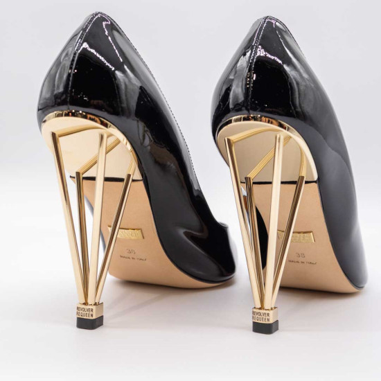 REVOLVER REQUEEN PANTOFI STILETTO - TOC SCULPTURAL AURIU