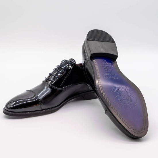 ROBERTO SERPENTINI – PANTOF OXFORD DIN PIELE LĂCUITĂ NEAGRĂ