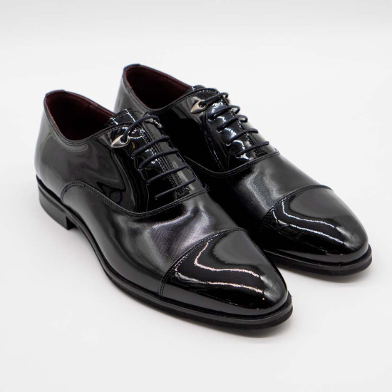 ROBERTO SERPENTINI – PANTOF OXFORD DIN PIELE LĂCUITĂ NEAGRĂ
