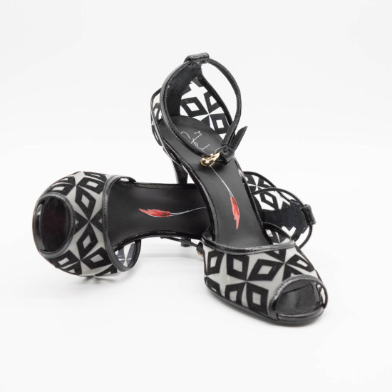 FABI SANDALE FLOCCATA NERO