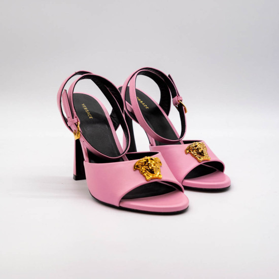 VERSACE CANDY ORO SANDALS DIN PIELE ROZ CU DETALII AURII 
