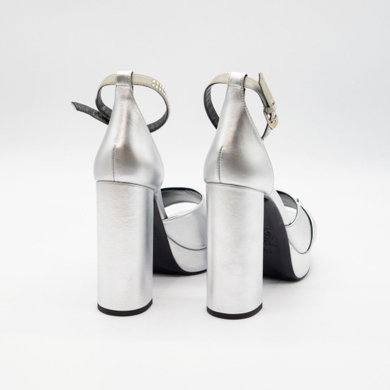 VERSACE H.120 RASO/STRASS/CALF LAMINATTO SANDAL