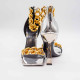 VERSACE T. 110 CALF LAMINATED SILVER/GOLD SANDAL