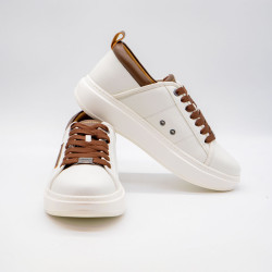 SNEAKERS ALEXANDER SMITH ECO-WEMBLEY MAN WHITE-DARK COGNAC