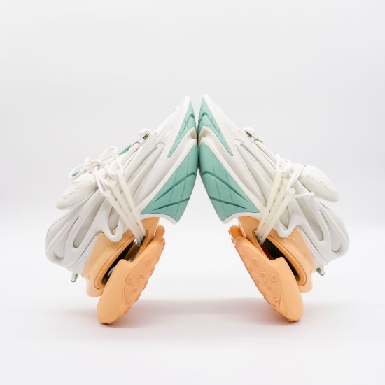 SNEAKERS DAMĂ BALMAIN UNICORN - ALBI CU ACCENTE COLORATE