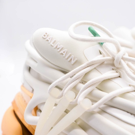 SNEAKERS DAMĂ BALMAIN UNICORN - ALBI CU ACCENTE COLORATE