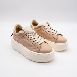 BARRACUDA GENUINE BEIGE LEATHER WOMEN'S SNEAKERS